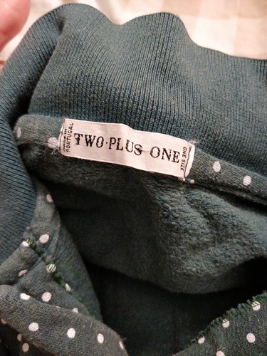 Vintage Two Plus One Retro Green Polka Dot One Size Jumper Shirt 100% Cotton 70s - Picture 9 of 9