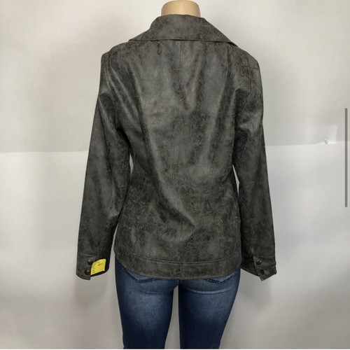 Tribal Grey Marl Lined Jacket Womens Size 8 Casual Motorcycle Asymmetric Zip Top - Picture 5 of 12