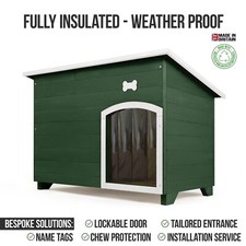 Outdoor Dog Kennel / House Winter Weather Proof Insulated - XL Forest Green 101