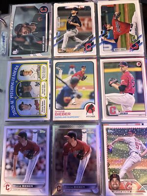 9 Card Lot Shane Bieber Cleveland Guardians   AL29