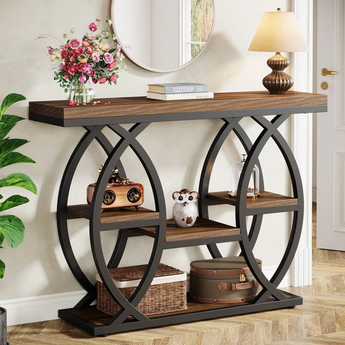 LITTLE TREE LITTLE TREE 39.4" Console Table, Industrial 4-Tier-Lightning Deals