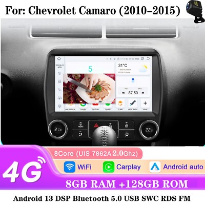 For Chevrolet Camaro 2010-2015 9'' 8Core Car Radio Stereo GPS 8+128GB CarPlay BT