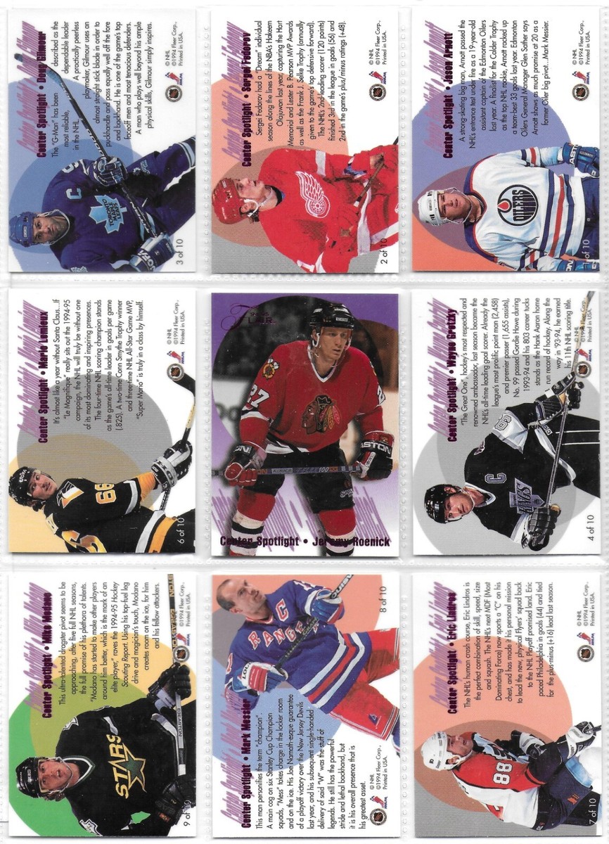 1994-95 Fleer Flair - Center Spotlight - Complete 10 Card Set 