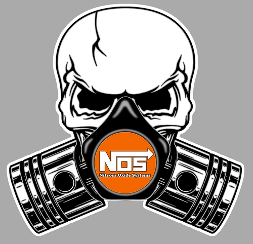 NOS Pistons - skull sticker vinyl laminated