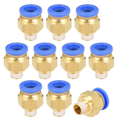 UXCELL 10 Gerade Pneumatische Drücken Anschlüsse G 1/8" Außengewinde x 8mm RohraußenDrm
