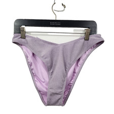 Aeropostale Low Rise High Leg Cheeky Swim Bottoms NEW Purple Glitter Womens L