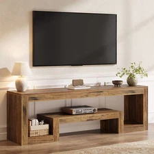 TV Stand for Tvs up to 65", Farmhouse Entertainment Center Table with Shelf