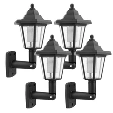 2/4 x Solar Powered Garden LED Light Outdoor Fence Wall Lantern Hexagonal Lamp