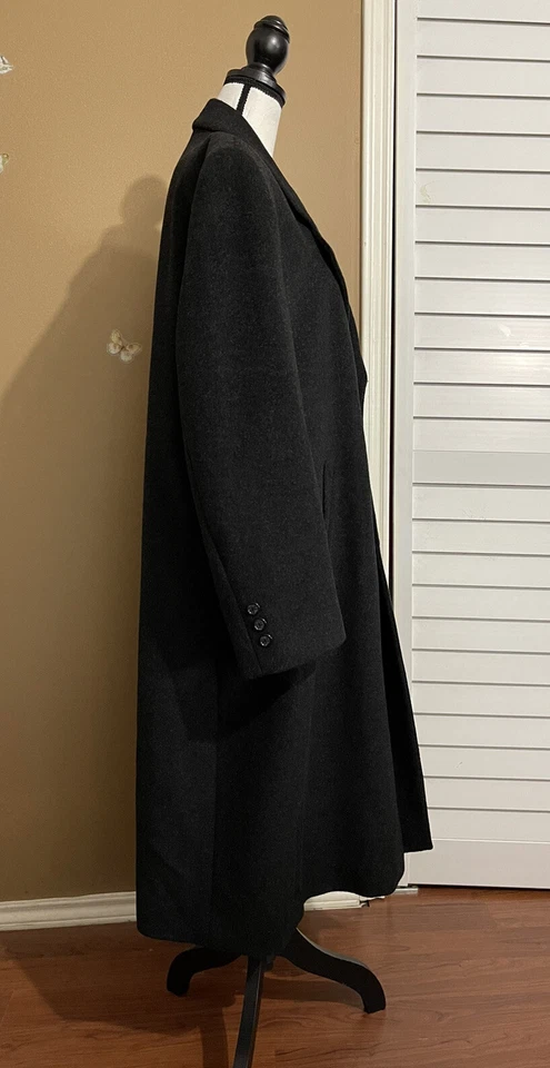 Abrigo para hombre BERT PULITZER negro carbón lana cachemir talla 44/pequeño Foto 3 de 4