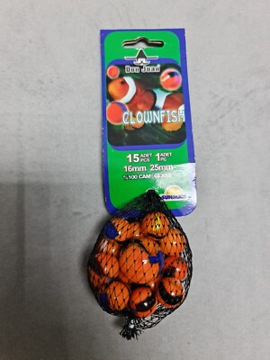Don Juan CLOWNFISH Sunman 16Pcs Glass Marbles (15+1) 16mm+25mm