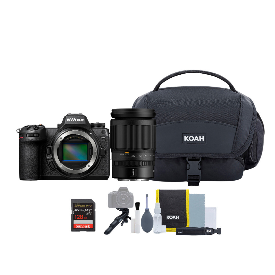 Корпус беззеркальной фотокамеры формата Nikon Z6III FX с объективом и картой памяти в комплекте