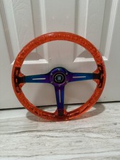 350mm Deep Dish Steering Wheel - Fit 6 Hole Hub Like Vertex Nardi Nrg Grip