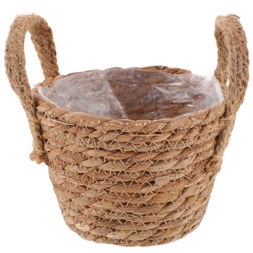 Woven Flower Basket with Handle Weave Planter Baskets for Planting Cactus