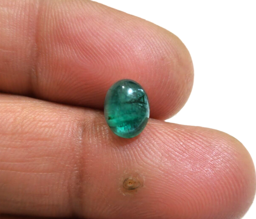 Attraente pietra preziosa sfusa forma ovale cabochon cabochon verde zambia 2,10 ct - Foto 2 di 8