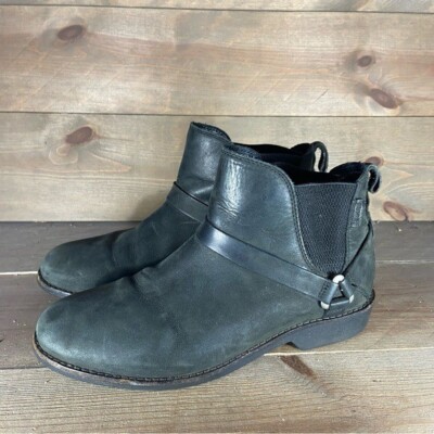 Teva de la vina dos Womens size shoes black leather waterproof ankle  boots