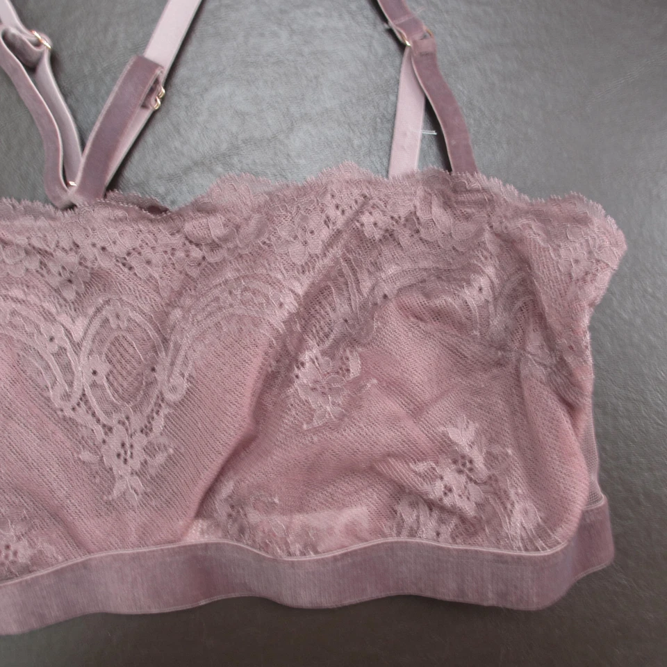 Sujetador Gilligan & O'Malley Talla M Rosa Encaje Sin Forro Inalámbrico Cierre Ajustable Espalda Foto 4 de 4