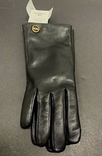 Coach Horse And Carriage Sheep Leather Tech Gloves Black Size 6.5 F76310 New