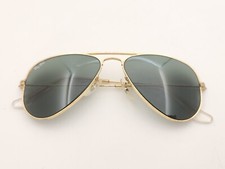 Vintage B L Ray Ban Bausch  Lomb G15 Gray 52mm Gold Aviator