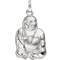 AnhäNger Buddha Aus Echtem 925 Silber Rhodiniert Teilmattiert SilberanhäNger