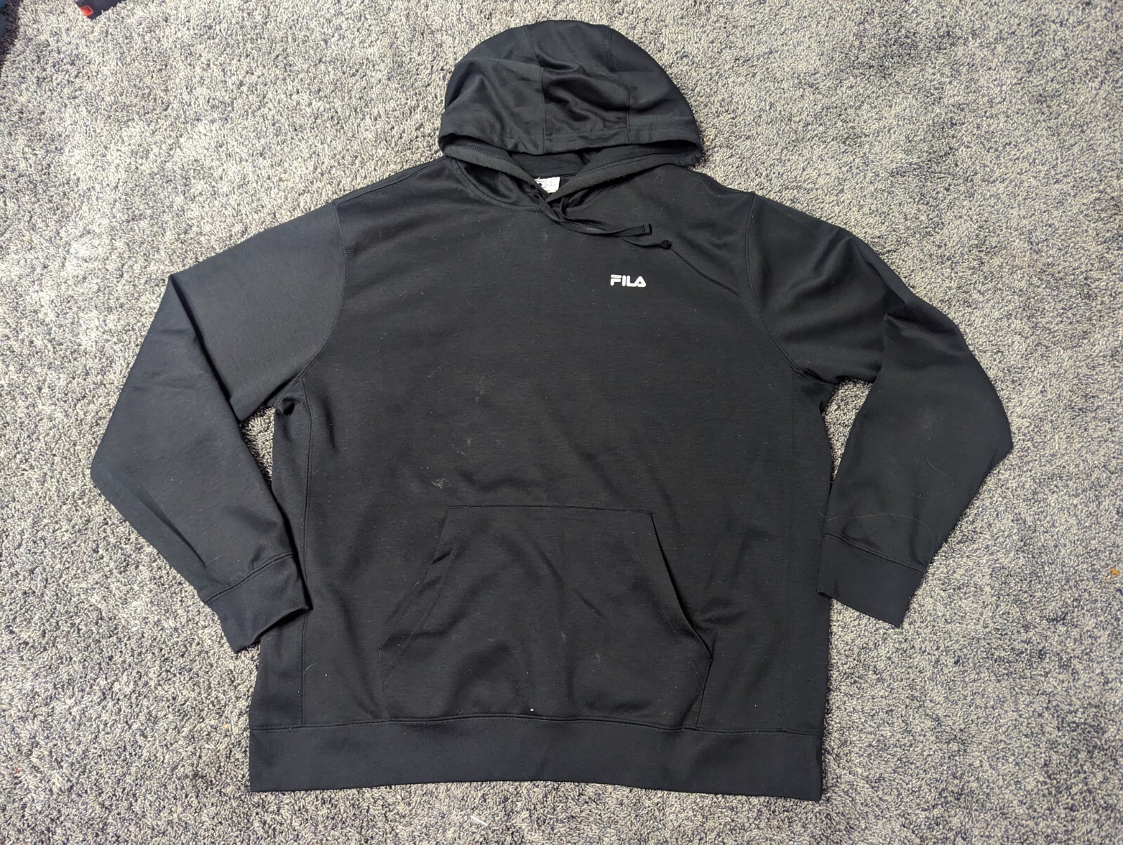 Felpa con cappuccio pullover Fila canguro tasca nera uomo XXL ottime condizioni bella