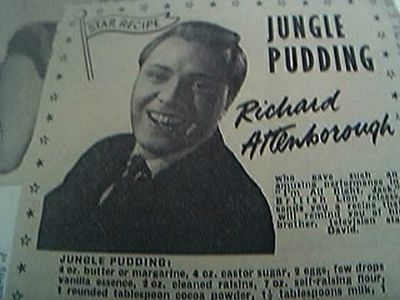 Nachrichtenbild 1960 Werbung Dschungelpudding Richard Attenborough Rezept