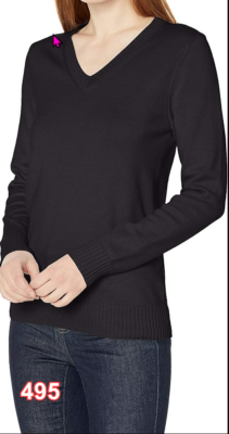 Amazon Essentials Women's 100% Cotton Long-Sleeve V-Neck Sweater