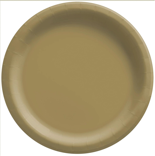 Gold round Paper Plates - 6.75" (Pack of 20) - Perfect for Parties, Celebrations