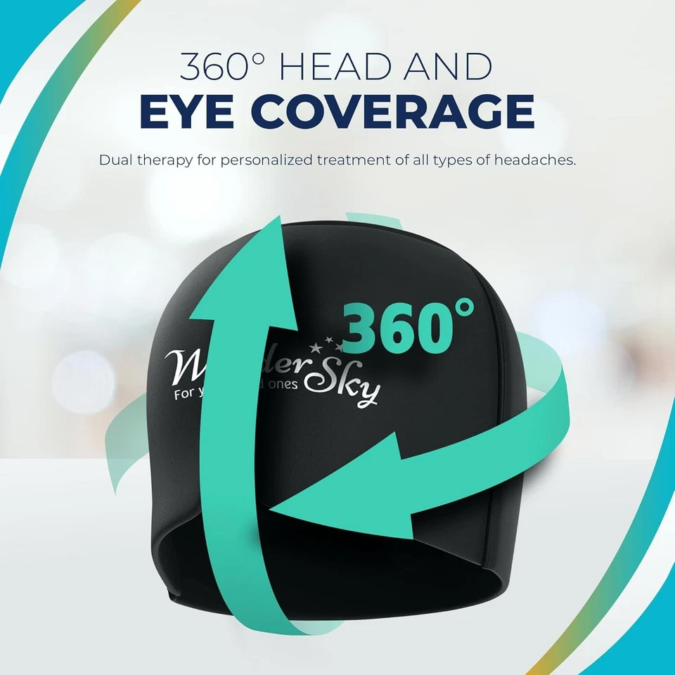 Migraine Relief Cap Top Coverage Ice Head Wrap Cold Therapy Medium - Image 2 of 4