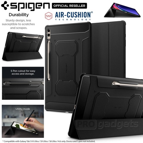 For Samsung Galaxy Tab S7 S8 S9 S10 Ultra FE Plus Case SPIGEN Rugged Armor Cover - Picture 12 of 151