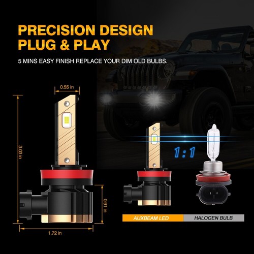 AUXBEAM LED H11 LED Fog Light Bulbs H8 H9 DRL Lamps White 6000K 40W High Power - Bild 9 von 12