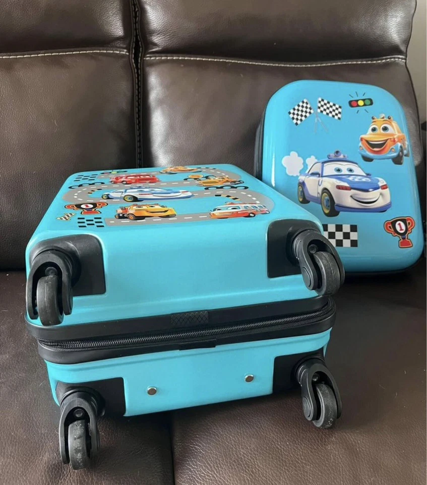 Maletas de transporte para niños con ruedas 360 grados para viajar azul Foto 4 de 4