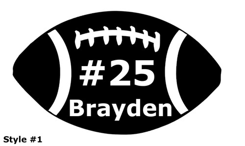 Custom Player Name Football or Helmet Decal Sticker- FREE USA SHIPPING
