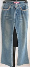1990s VOYAGE PASSION Italy Bootleg Trousers 100% Cotton Blue Corduroy T29 Pants