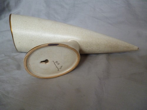 Ruscha Erbaso Midcentury Wandvase handgemalt Paradiesvogel Gold Craquele - Bild 6 von 14