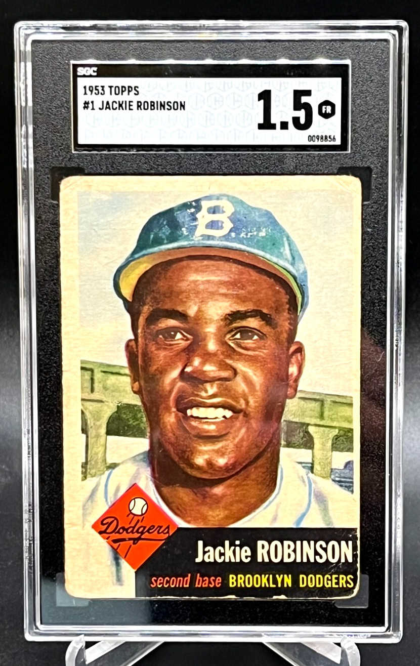 1953 Topps Baseball Jackie Robinson Card # 1 SGC Graded 1.5