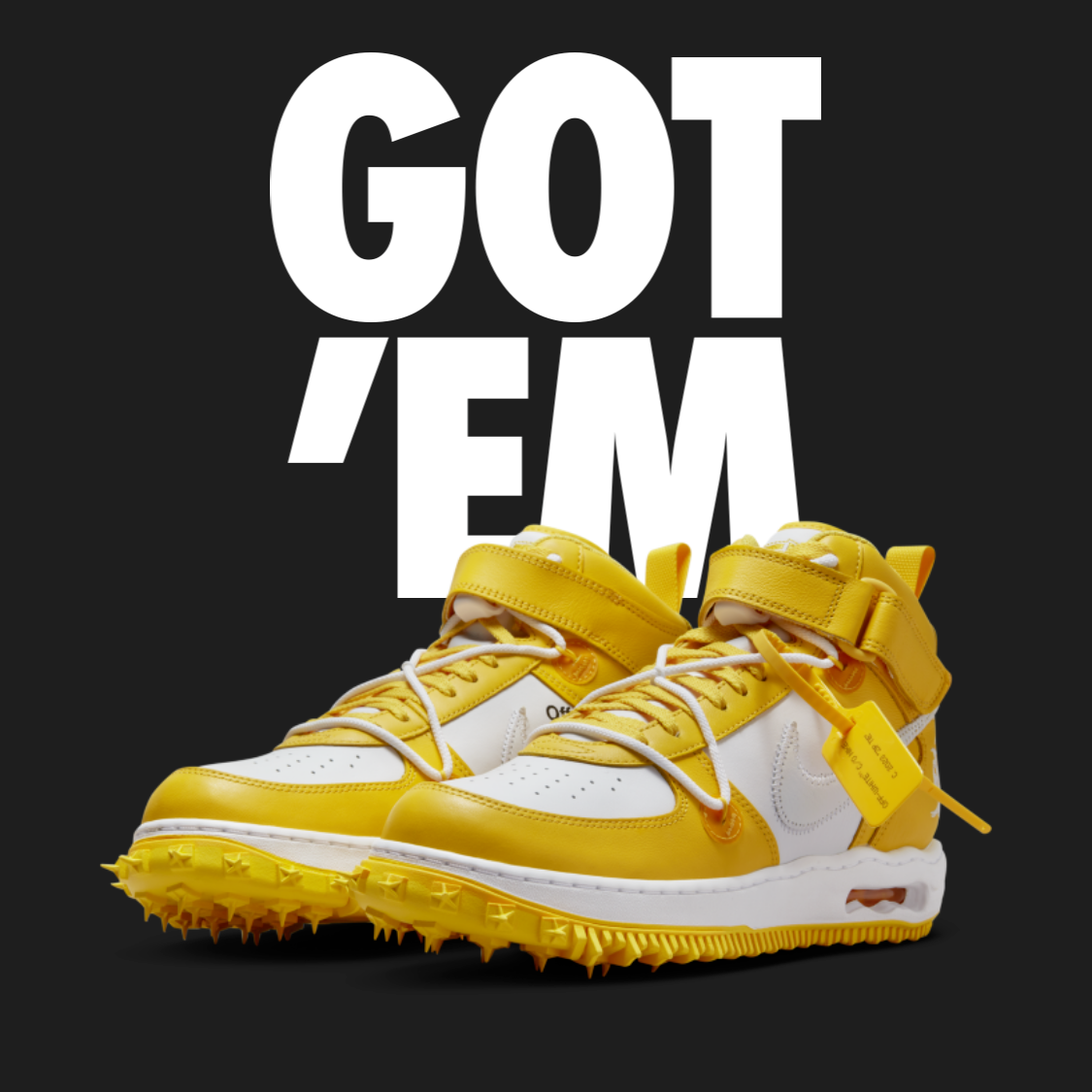 OFF WHITE X NIKE Nike Air Force 1 Mid SP x Off White™ "Varsity Maize". 44.5 (FR) 10.5 (MN US).