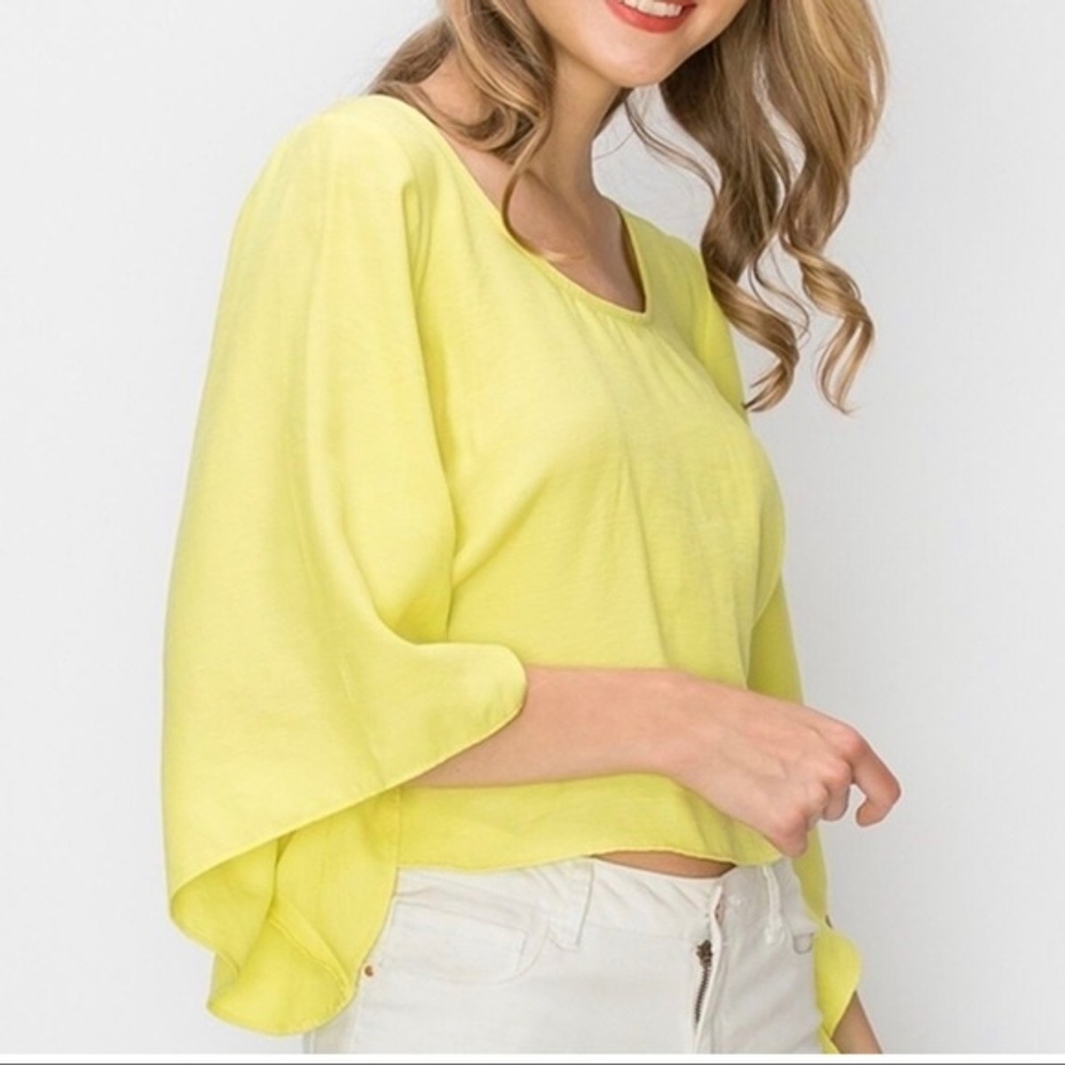 NWOT Neon yellow blouse