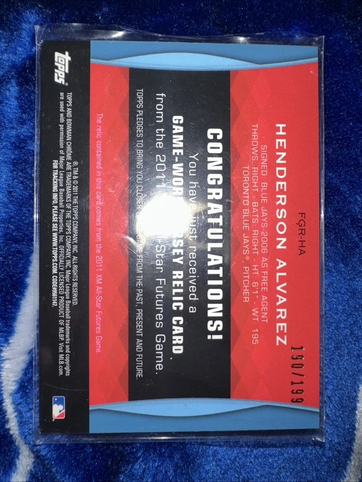 2011 Bowman Draft Picks & Prospects - Хендерсон Альварес FGR-HA - Изображение 2 из 2