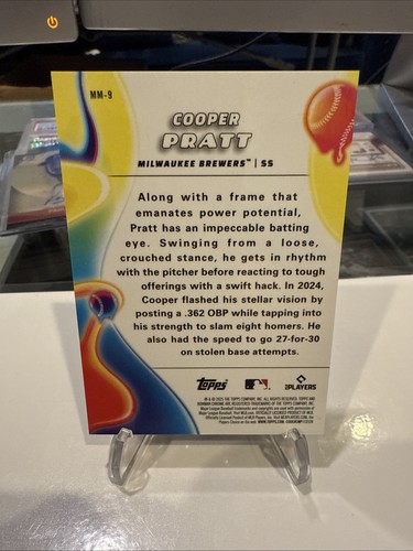 2025 Bowman Chrome Cooper Pratt MM-9 Gold Refractor Melt Mashers /50 🔥 Brewers - Picture 4 of 4