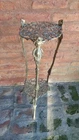 old small Art Nouveau side table, flower pot stand, bronze