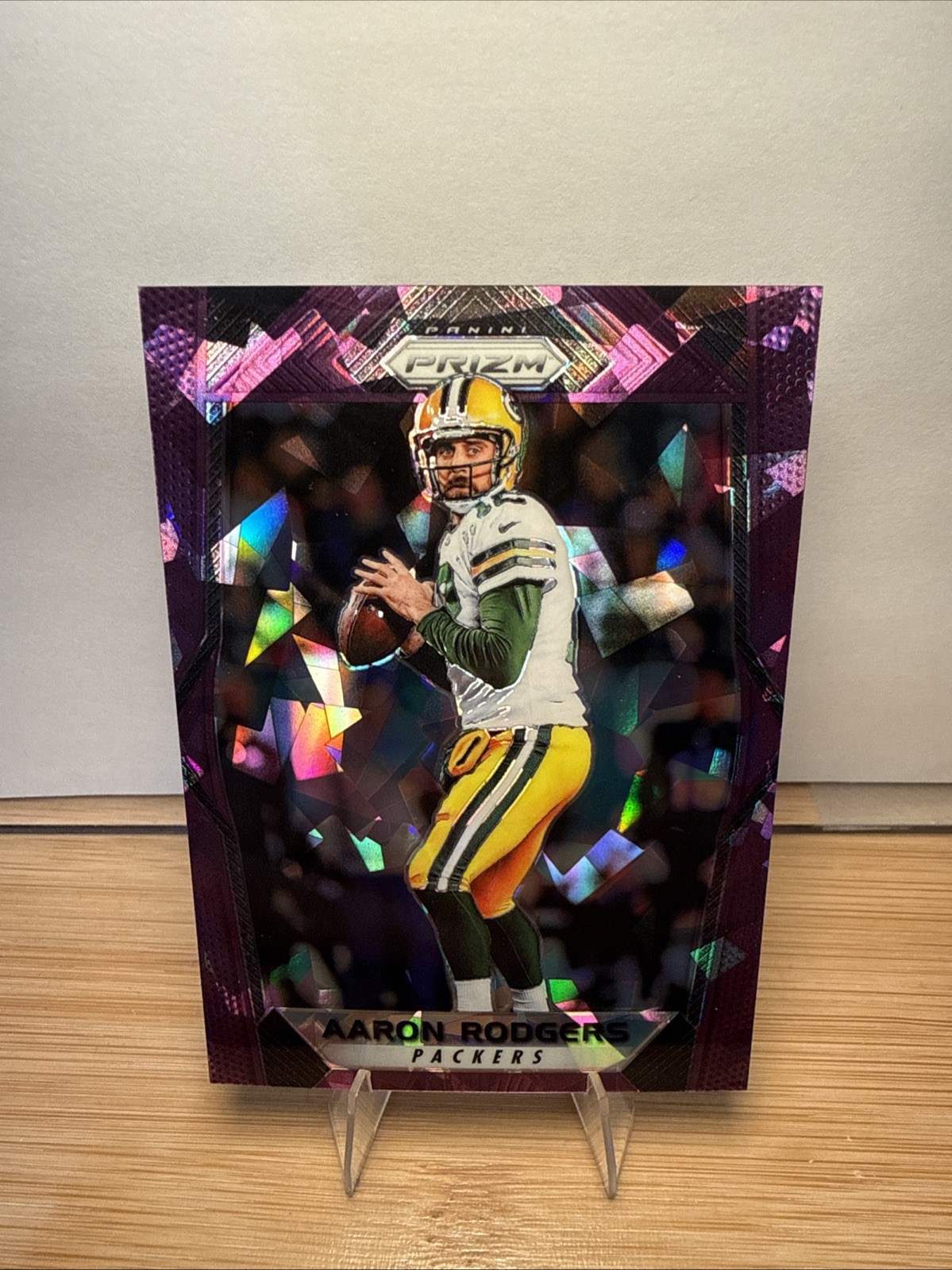 2017 Panini Prizm Football Aaron Rodgers Purple Ice /75 Packers HOF Short Print