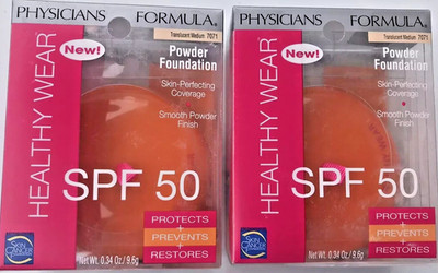2 x Physicians Formula Healthy Wear Powder Foundation 7071 Translucent Medium