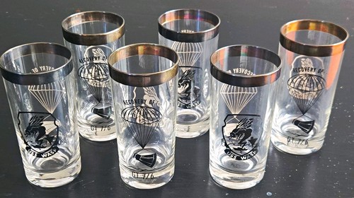 USS Wasp NASA Spacecraft Recovery Glass Tumblers Set - Astronauts & Space Gemini