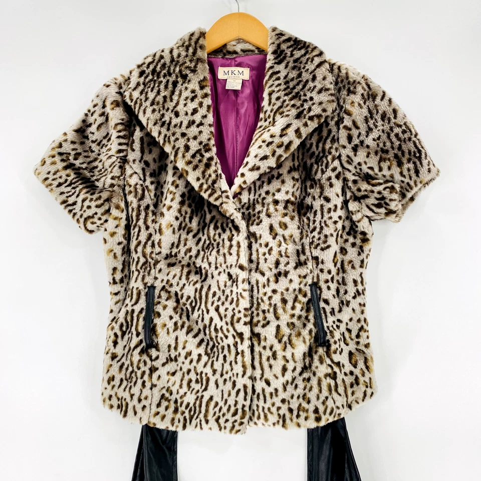 M.K.M. Top para mujer con cinturón mediano de piel sintética estampado animal Y2K moda Foto 3 de 4