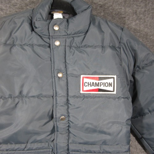 Vtg Swingster Champion Oil Puffer Jacket XS Insulated Snap Zip Mechanic Auto - Picture 6 of 11