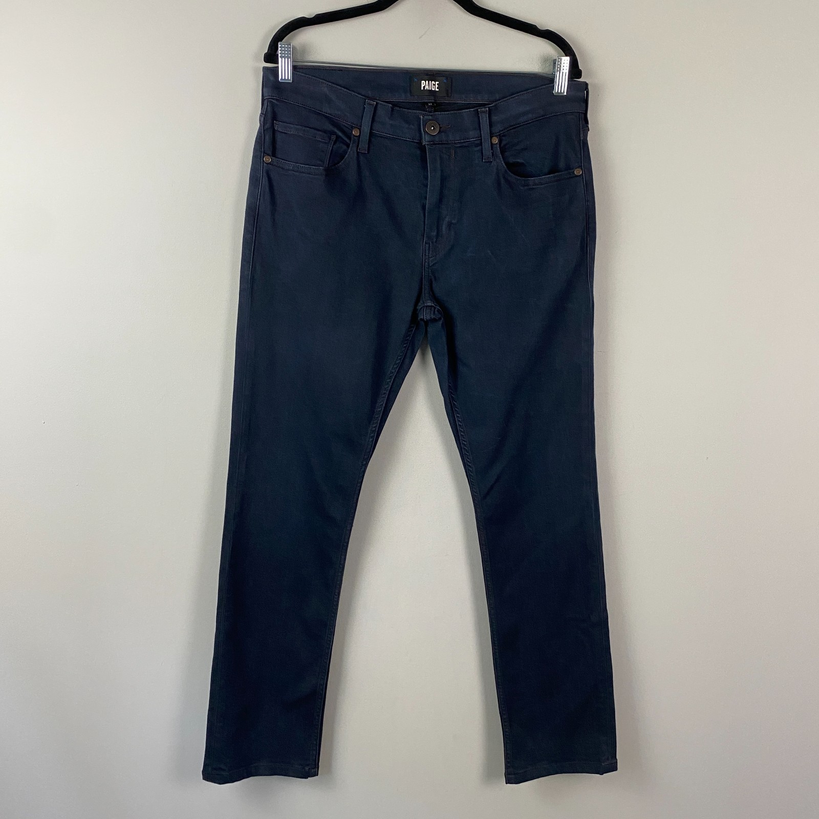 Paige Federal Jeans Mens 33 Slim Straight Stretch Dark Wash