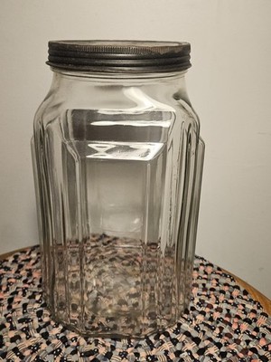 VINTAGE NECCO CANDIES ART DECO GENERAL STORE COUNTER DISPLAY JAR WITH LID!