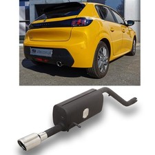 ULTER Sportendschalldämpfer 1x90mm rund gerollt für Peugeot 208 1.2l T Bj 2019