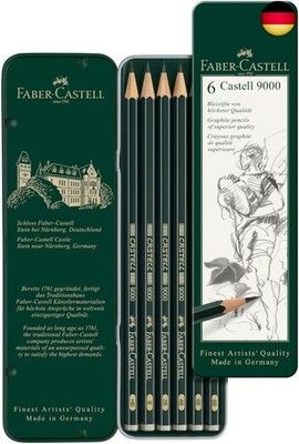 Faber-Castell 119063 - Bleistift Castell 9000, 6er Etui