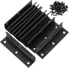 Heavy Duty Black Metal L Brackets for Wood - 10 Pcs with Screws